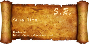 Suba Rita névjegykártya